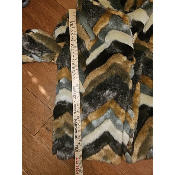Beulah Faux Fur Coat Multicolor Brown/Gray Size S/M - Picture 9 of 10